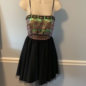 Aiden by Aiden Mattox Sequin and Tulle Mini Dress